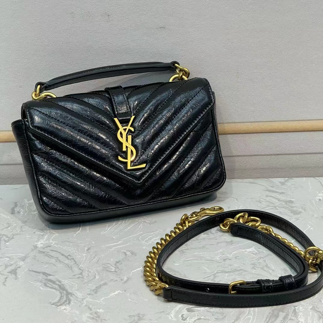 ysl   Oil wax skin  bag 20*13*3cm