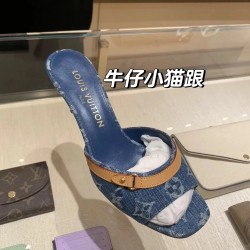  Lv  24 denim kitten heel shoes 