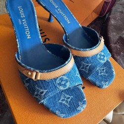  Lv  24 denim kitten heel shoes 