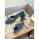  Lv  24 denim kitten heel shoes 