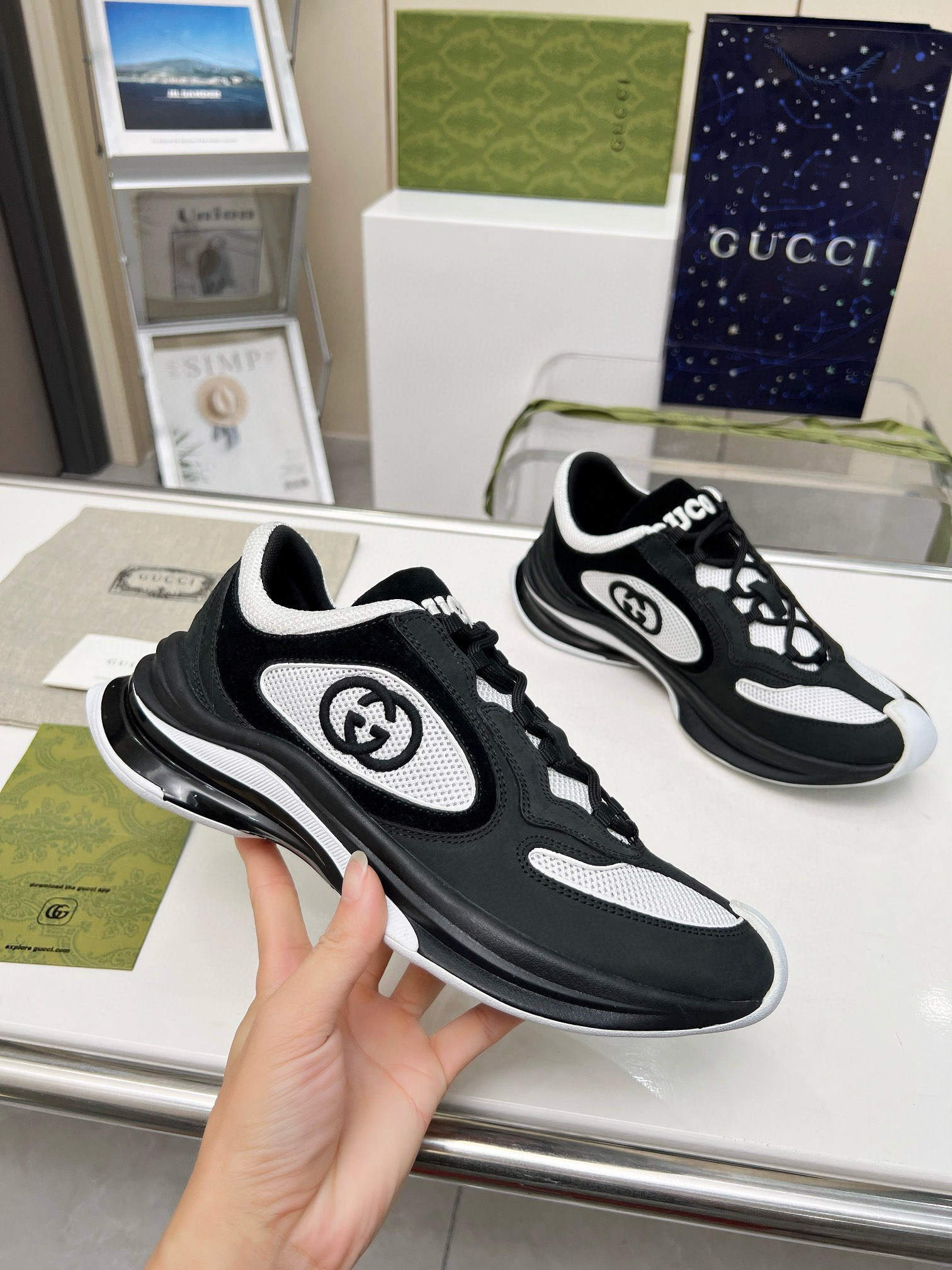 GUCCI Dad's lovers shoes TPU鉃昉U Foam combination outsole VER Fashion Dad Trainers  Shoes