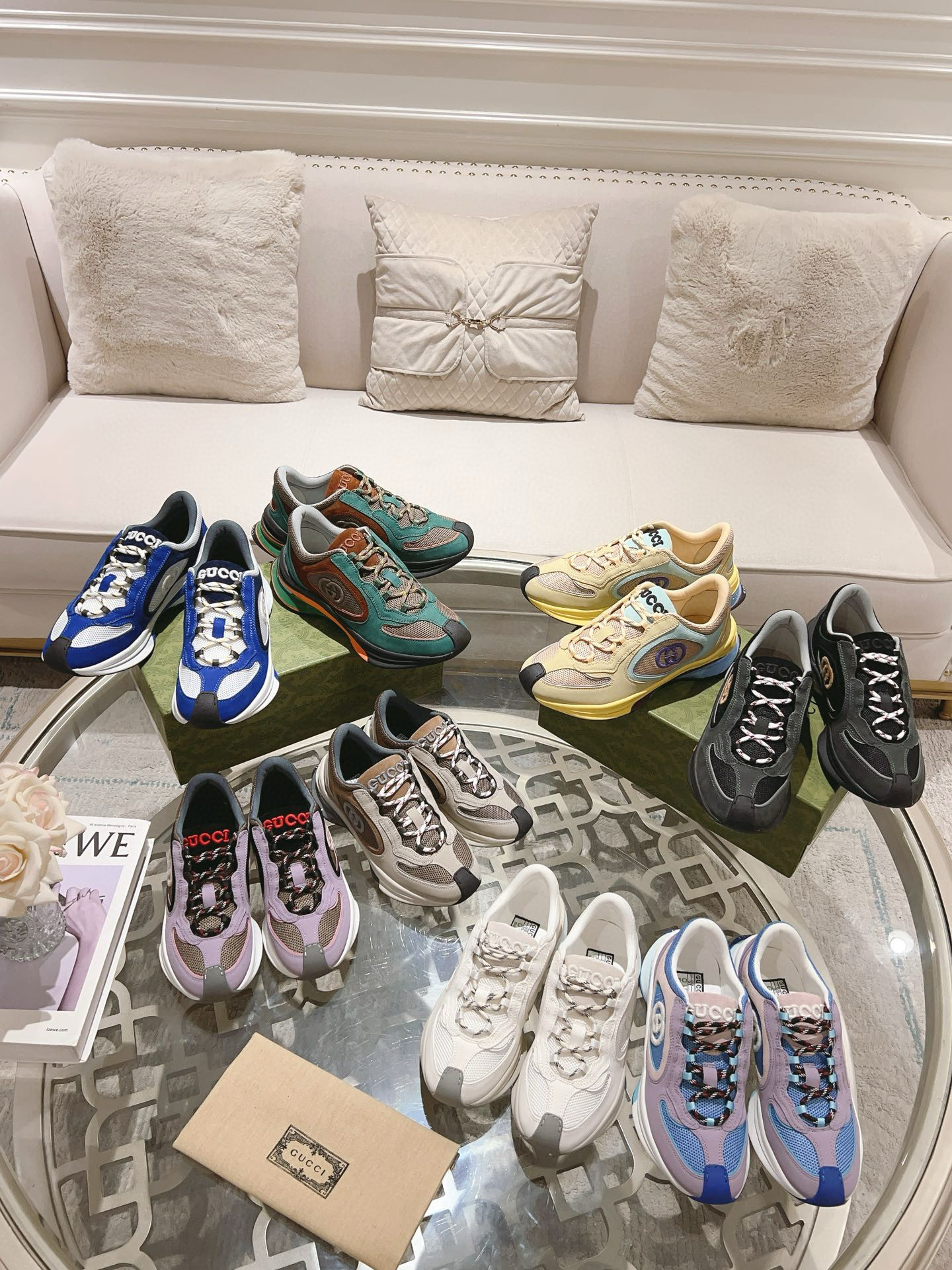 GUCCI Dad's lovers shoes TPU鉃昉U Foam combination outsole VER Fashion Dad Trainers  Shoes