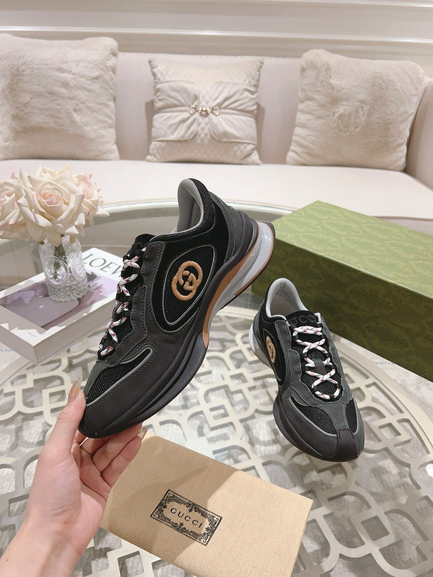 GUCCI Dad's lovers shoes TPU鉃昉U Foam combination outsole VER Fashion Dad Trainers  Shoes