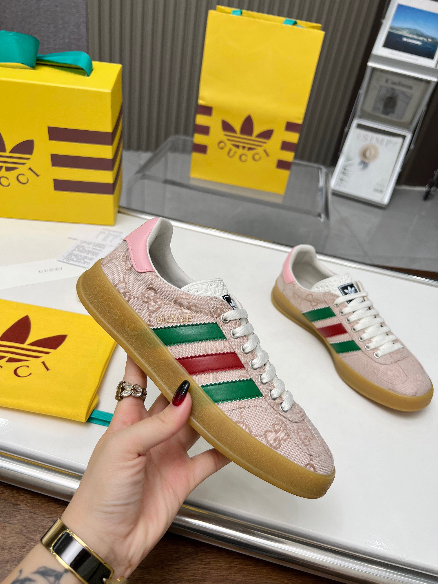 Adidas&GUCCI originals Gazalle Clover Classic Joker Leisure Shoes