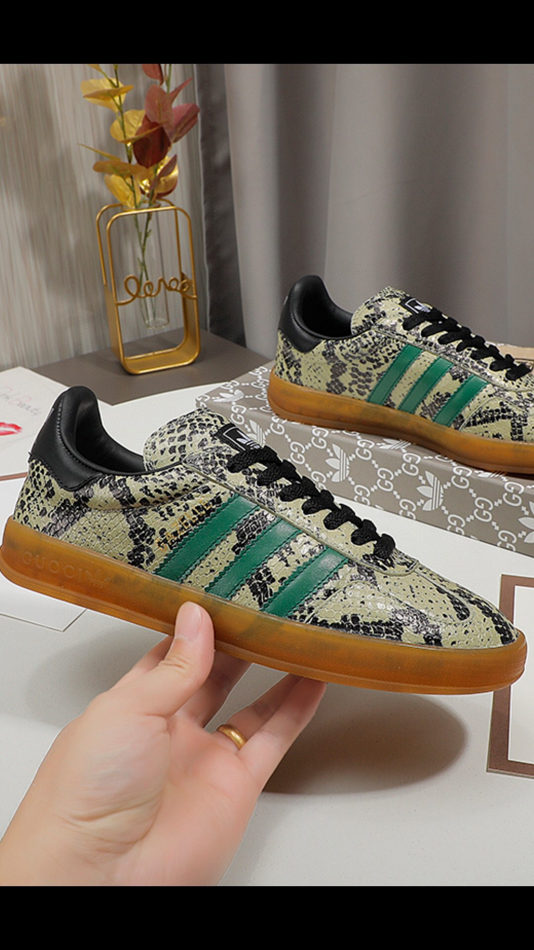 Adidas&GUCCI originals Gazalle Clover Classic Joker Leisure Shoes