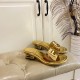 Fendi New electroplated heel slippers Durable cowhide upper size 35-42