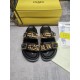 Fendi Double strap flat bottomed slippers