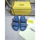 Fendi Double strap flat bottomed slippers