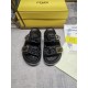 Fendi Double strap flat bottomed slippers