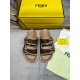 Fendi Double strap flat bottomed slippers