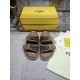 Fendi Double strap flat bottomed slippers