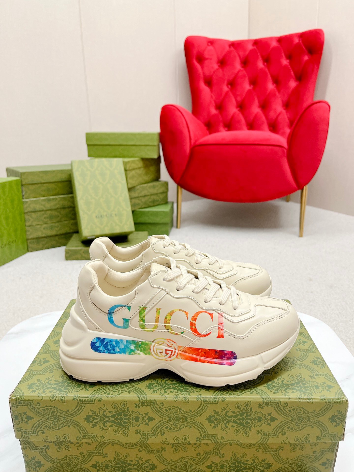 GUCCI Rhyton Same style dad shoes for both men and women