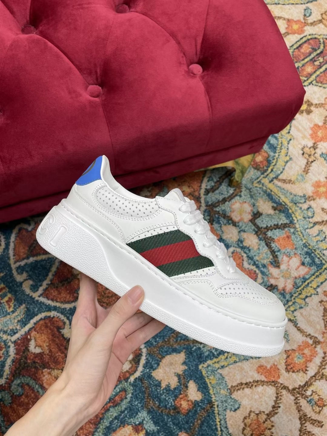 GUCCI Couple style thick soled small white shoes biscuit shoes