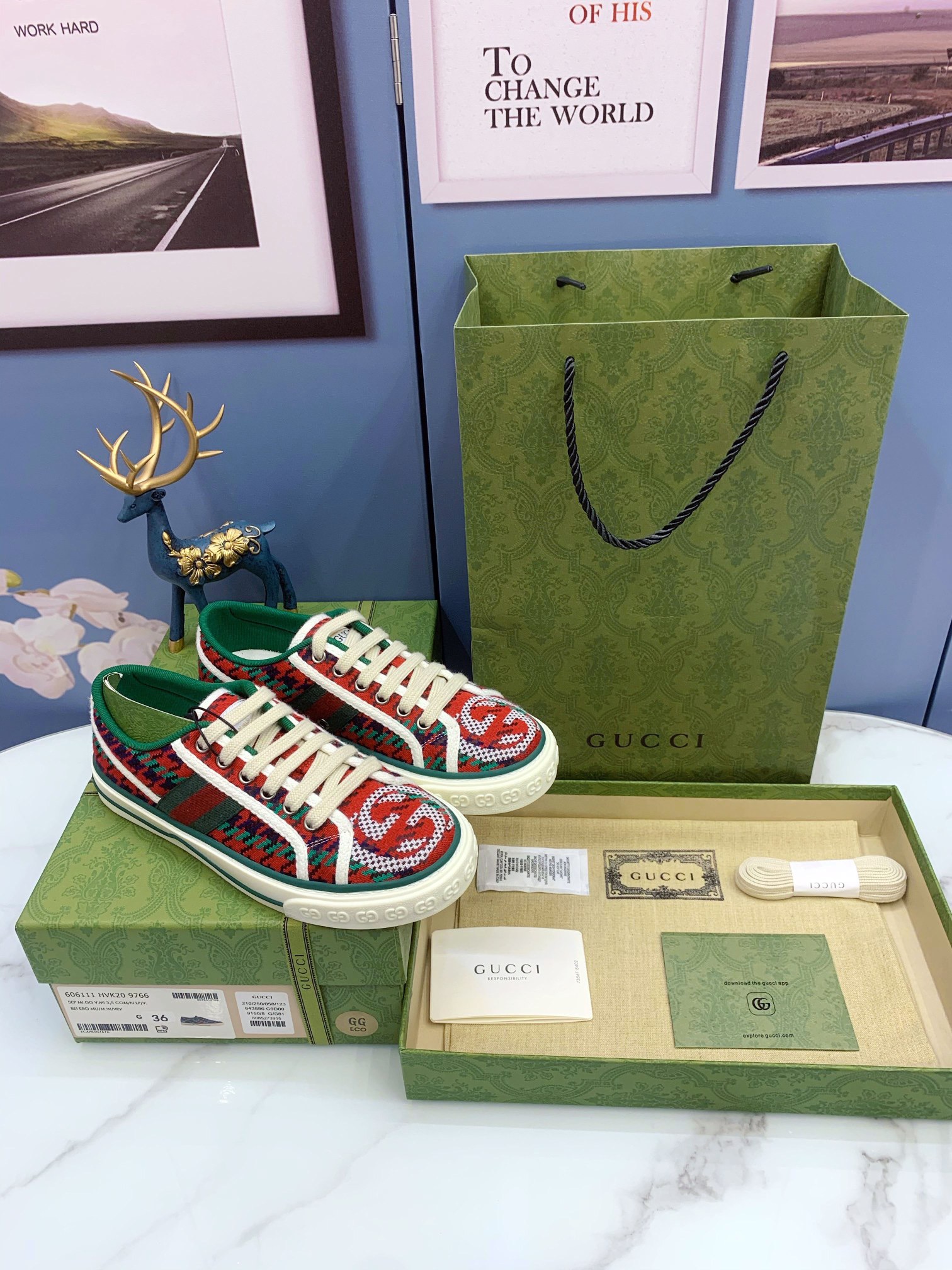 GUCCI tennis 1977 Classic canvas shoes