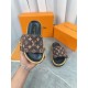 LV Pool Pillow Comfort Embossed logo flat bottom slippers