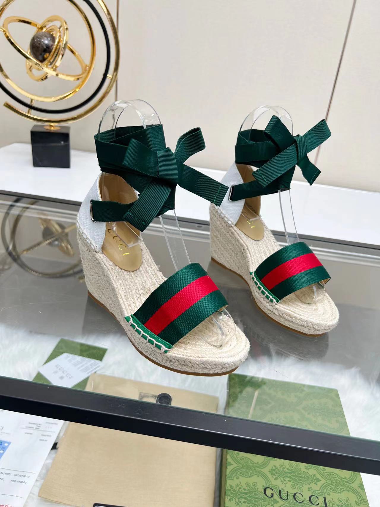 GUCCI New Slope Heel Thick Sole Fisherman Sandals