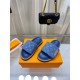 LV Denim printed fabric anti slip slippers