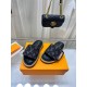 LV Denim printed fabric anti slip slippers