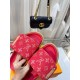 LV Denim printed fabric anti slip slippers