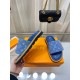 LV Denim printed fabric anti slip slippers