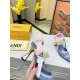 Fendi Fashionable color blocking high-heeled sandals