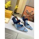 Fendi Fashionable color blocking high-heeled sandals