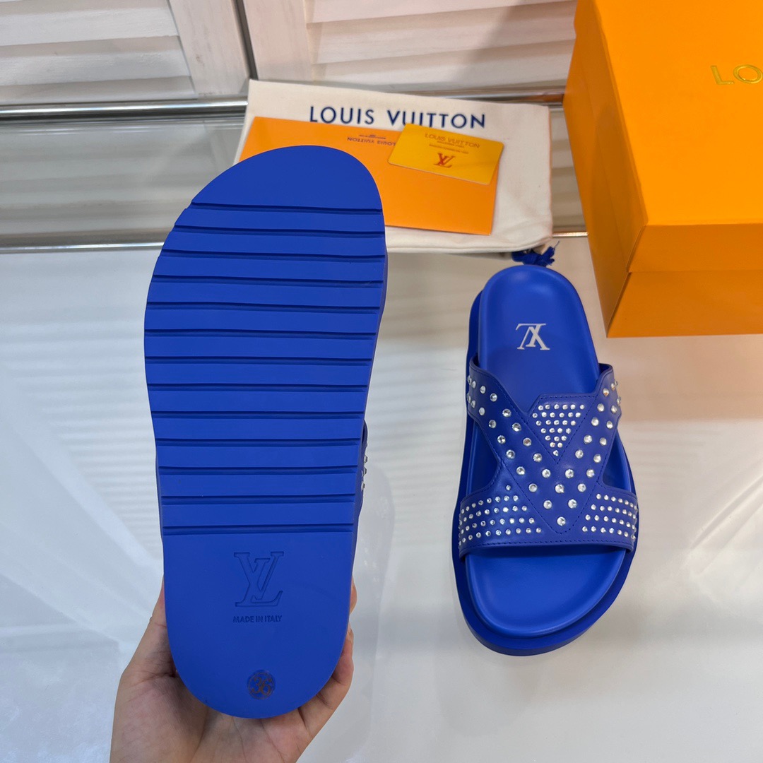 LV Hot diamond rubber slippers