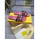 Fendi Canvas embroidered flat bottomed slippers