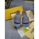 Fendi Canvas embroidered flat bottomed slippers