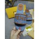 Fendi Canvas embroidered flat bottomed slippers