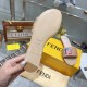 Fendi 5D color embroidered flat bottomed slippers