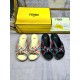 Fendi Flat soled thick soled shoes with tie and tie sandals