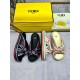 Fendi Flat soled thick soled shoes with tie and tie sandals