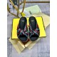 Fendi Flat soled thick soled shoes with tie and tie sandals