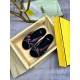 Fendi Flat soled thick soled shoes with tie and tie sandals