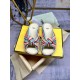 Fendi Flat soled thick soled shoes with tie and tie sandals