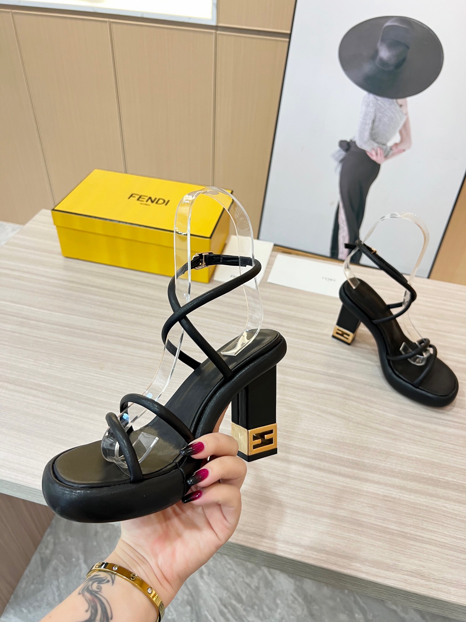 Fendi Traditional Craft High Heel Sandals