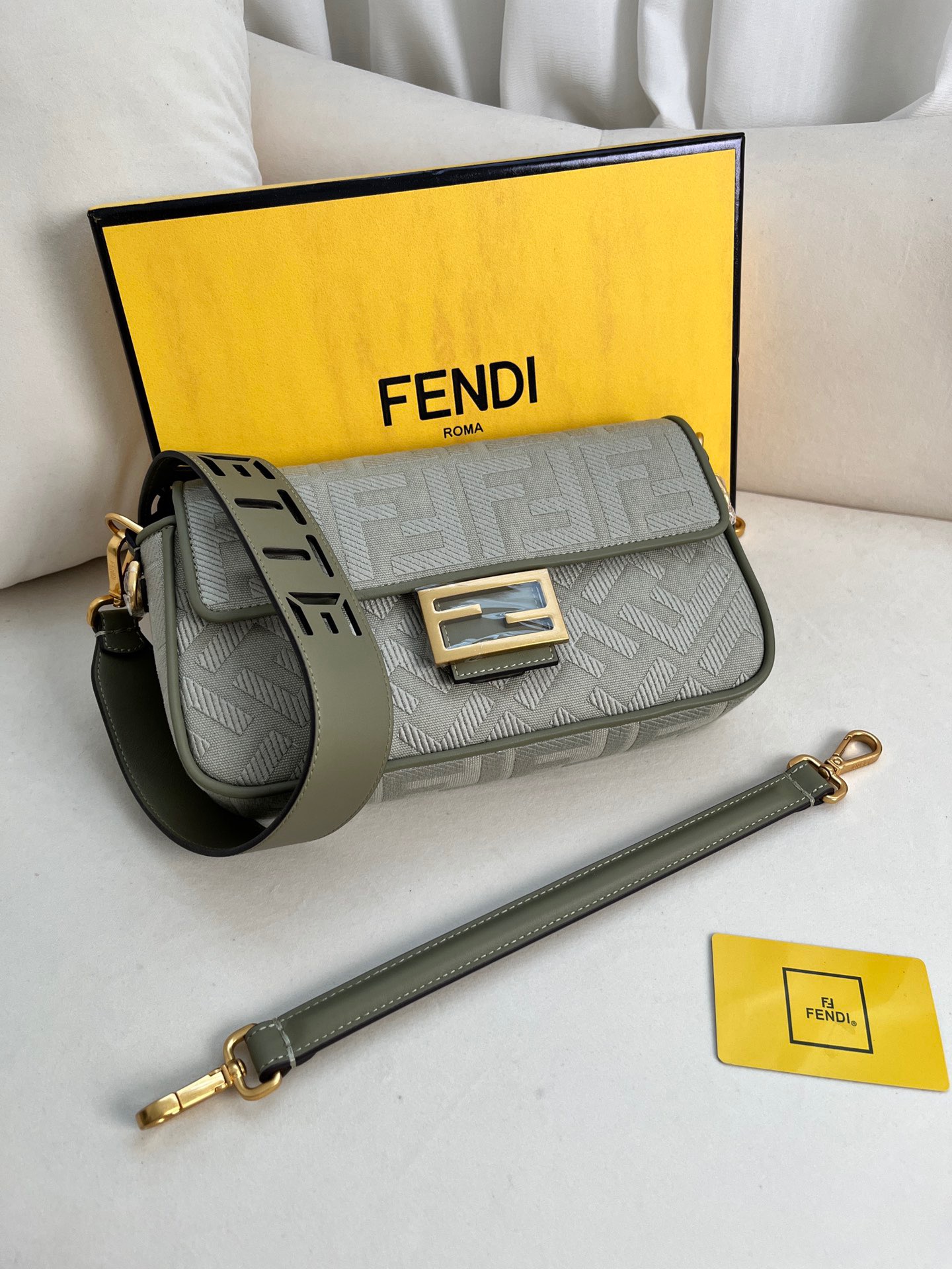 Fendi Classic Baguette Canvas Crafted Shoulder Bag