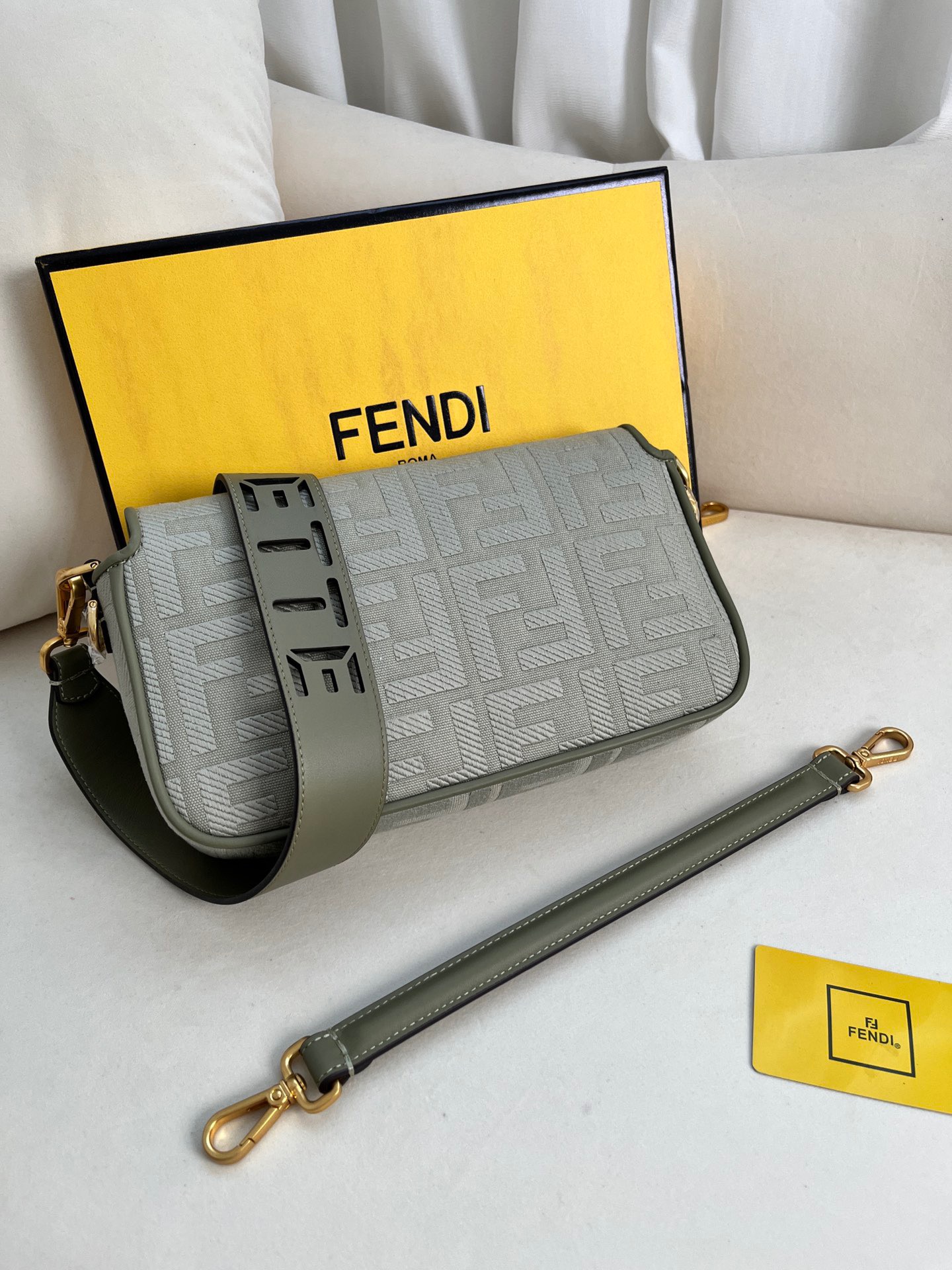 Fendi Classic Baguette Canvas Crafted Shoulder Bag