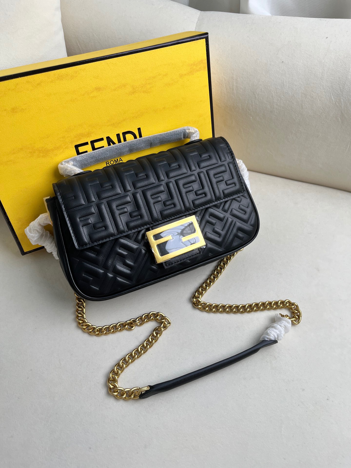 Fendi Classic Baguette Canvas Crafted Shoulder Bag