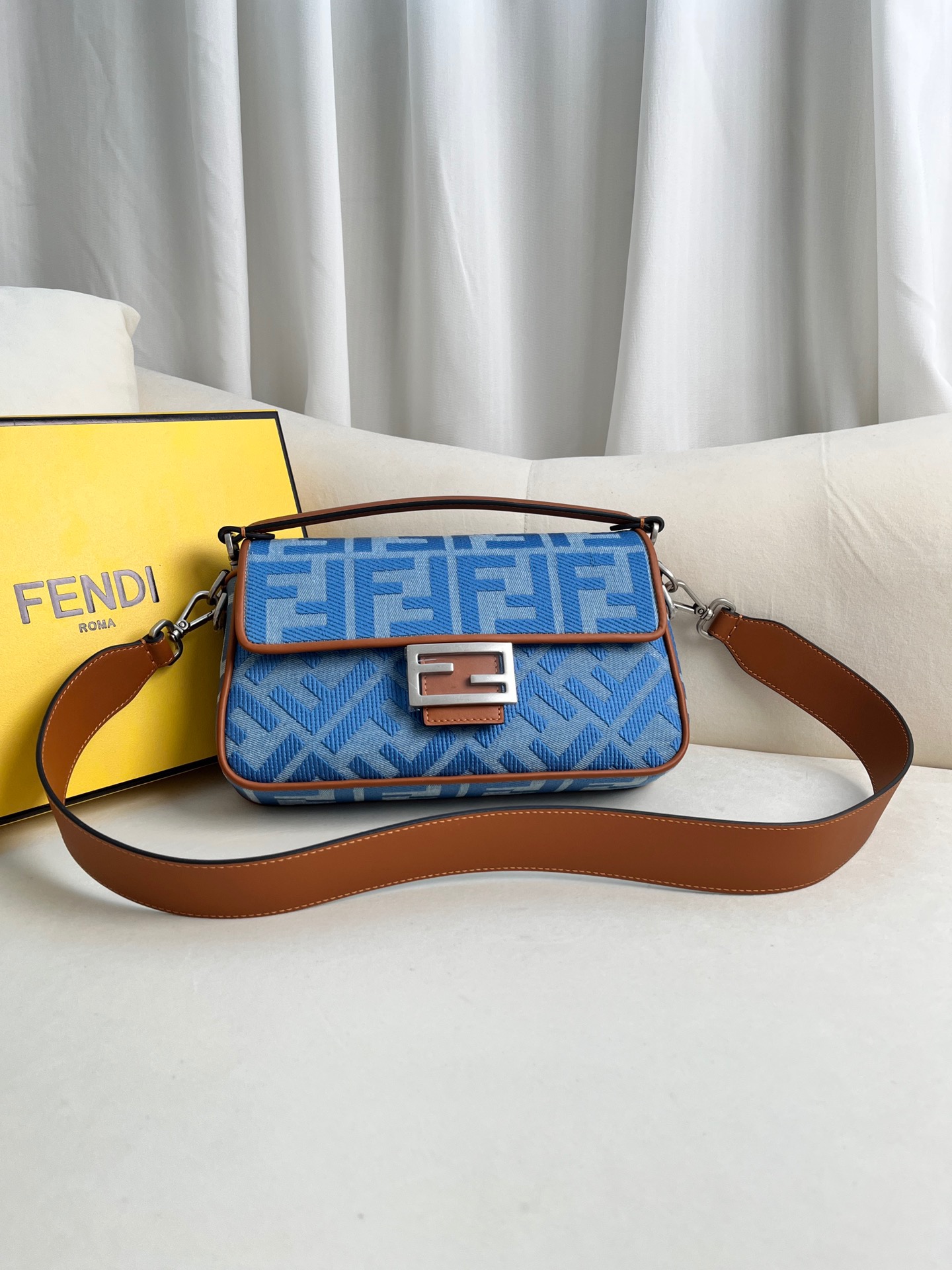 Fendi Classic Baguette Canvas Crafted Shoulder Bag