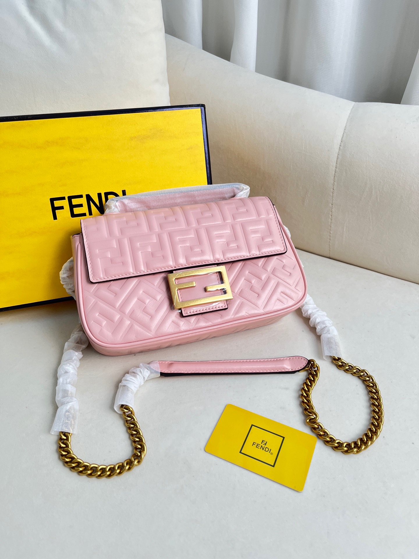 Fendi Classic Baguette Canvas Crafted Shoulder Bag