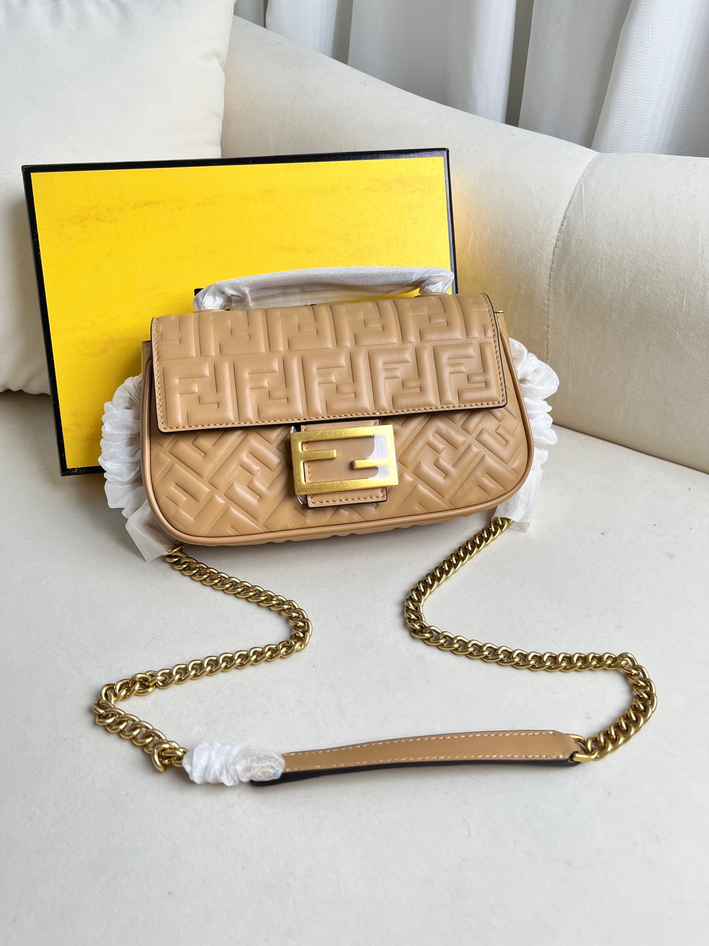 Fendi Classic Baguette Canvas Crafted Shoulder Bag