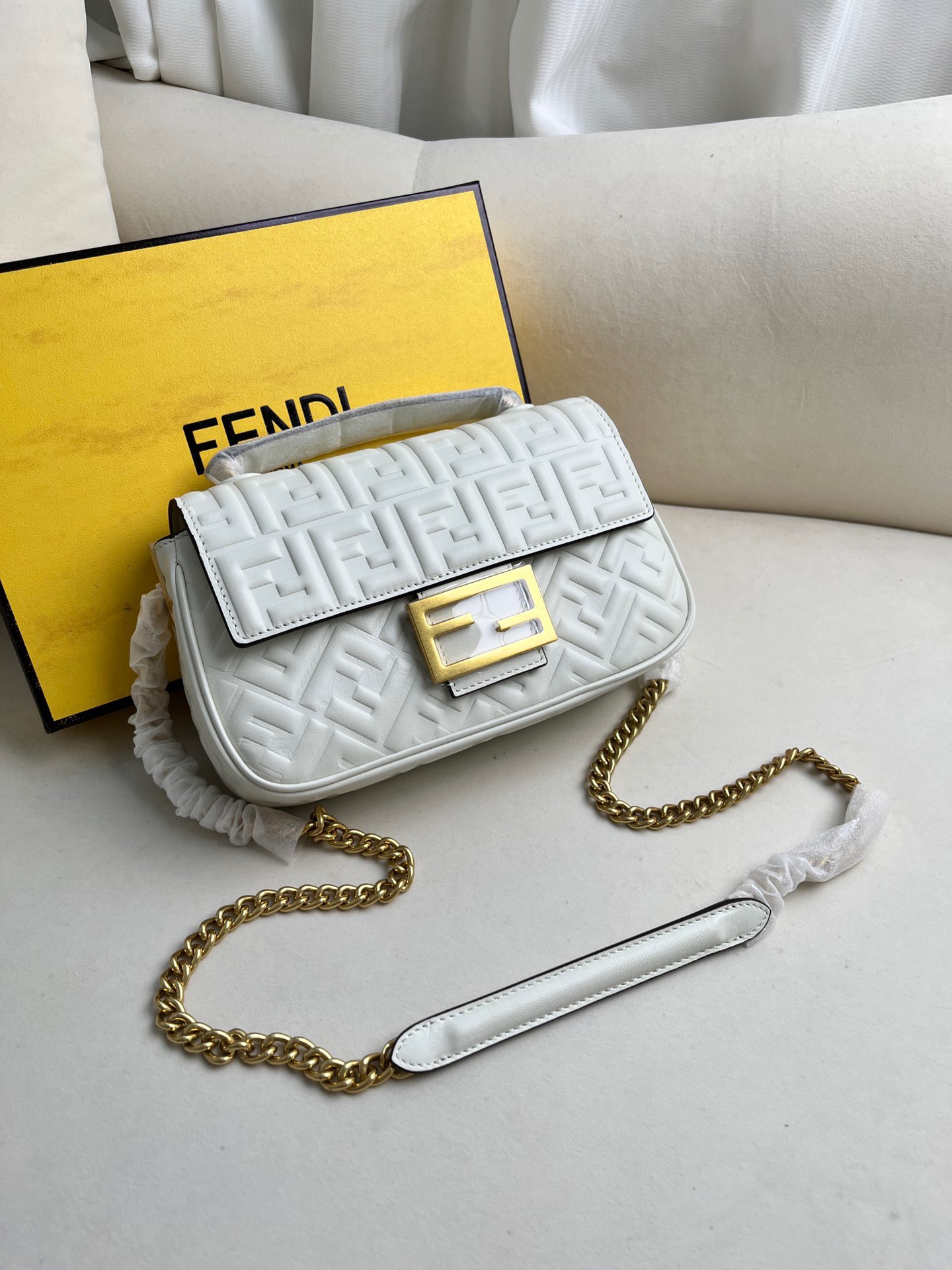 Fendi Classic Baguette Canvas Crafted Shoulder Bag