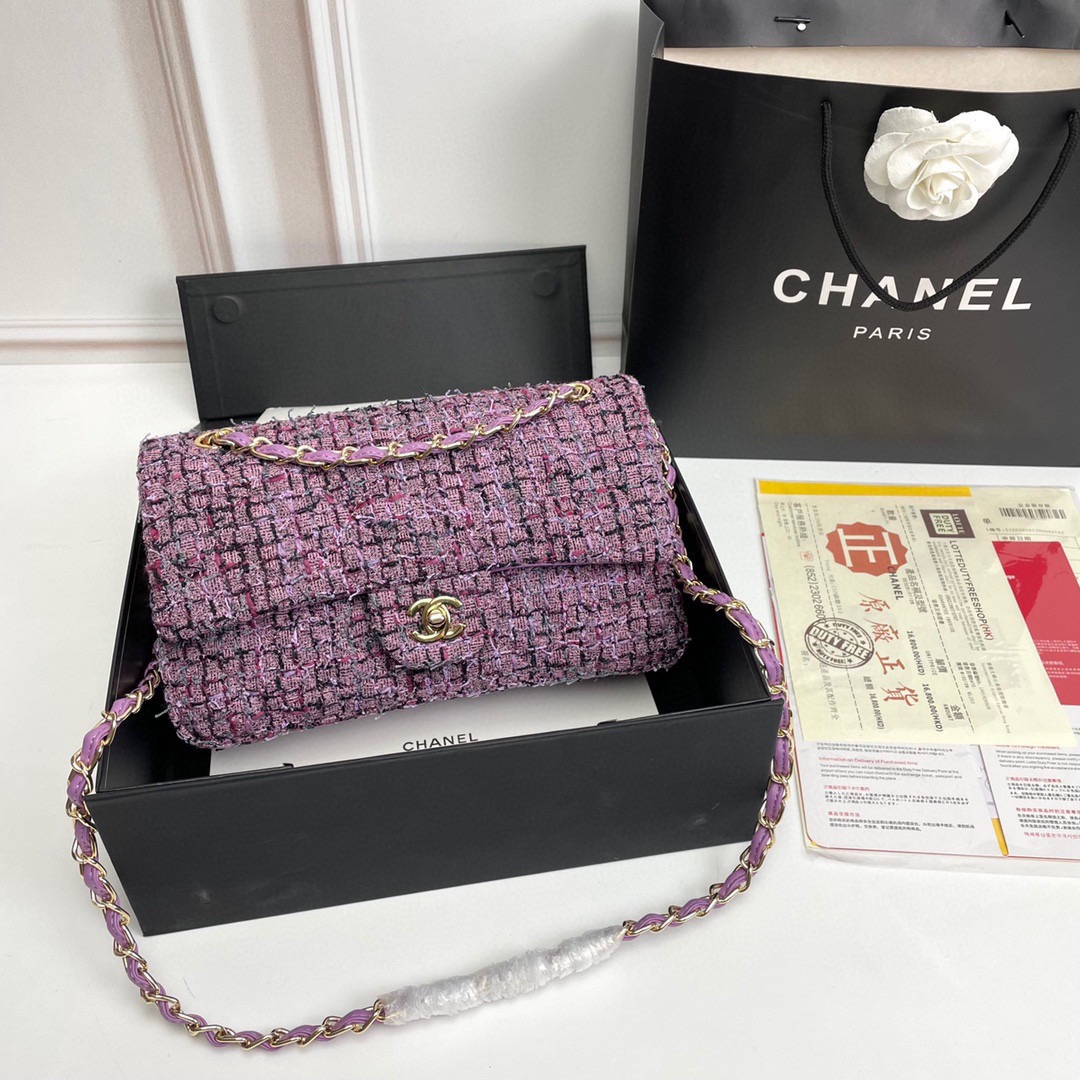 CHANEL Handmade fabric shoulder bag