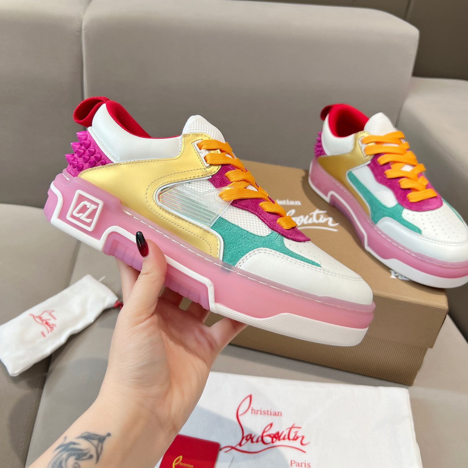 Christian Louboutin Astroloibi couple thick soled sneakers