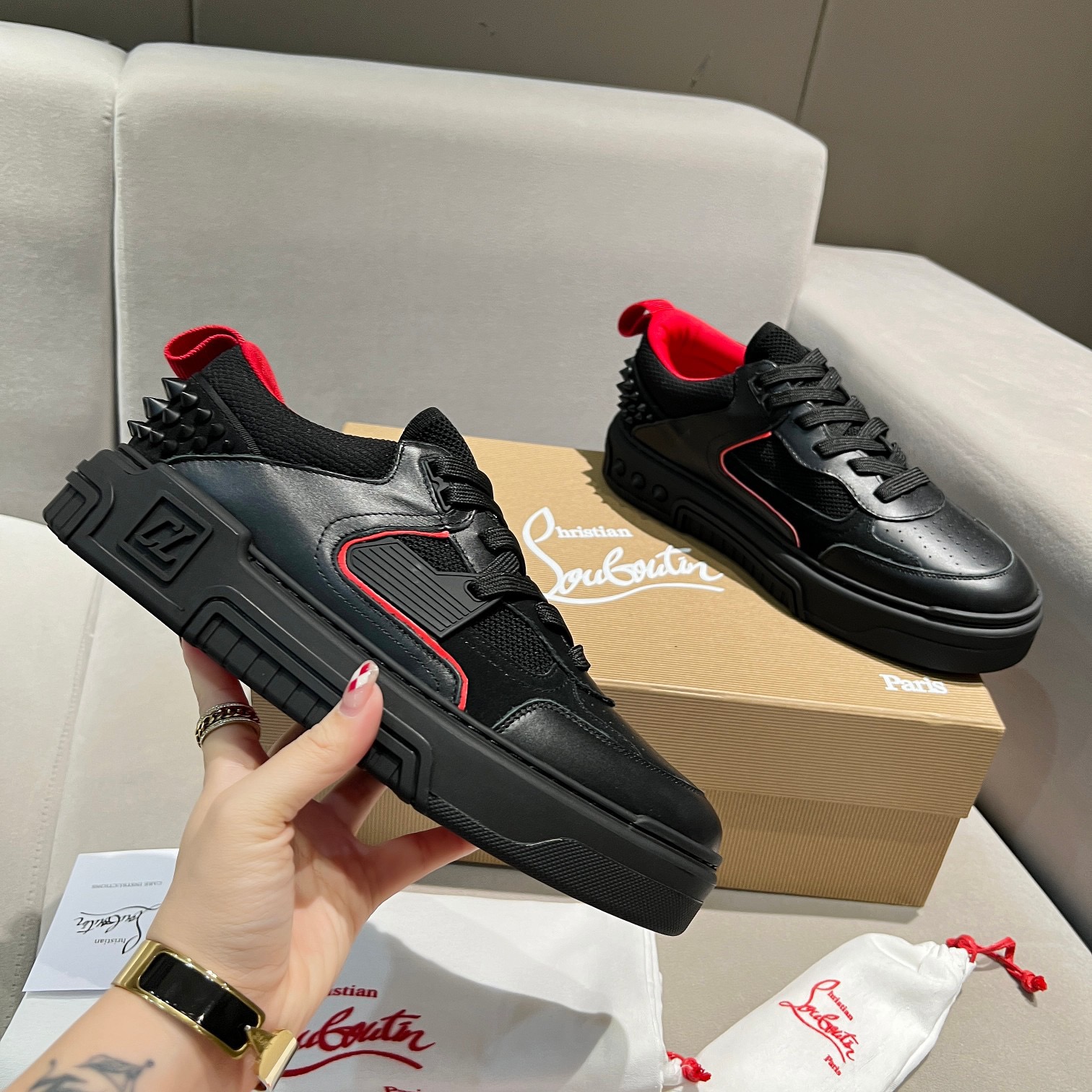 Christian Louboutin Astroloibi couple thick soled sneakers