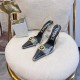 Versace GIANNI RIBBON Medusa square toe film thick heeled sandals