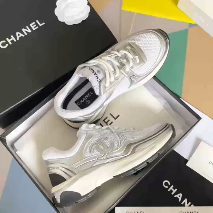 CHANEL CC Silver Horn King Casual Sports Shoes