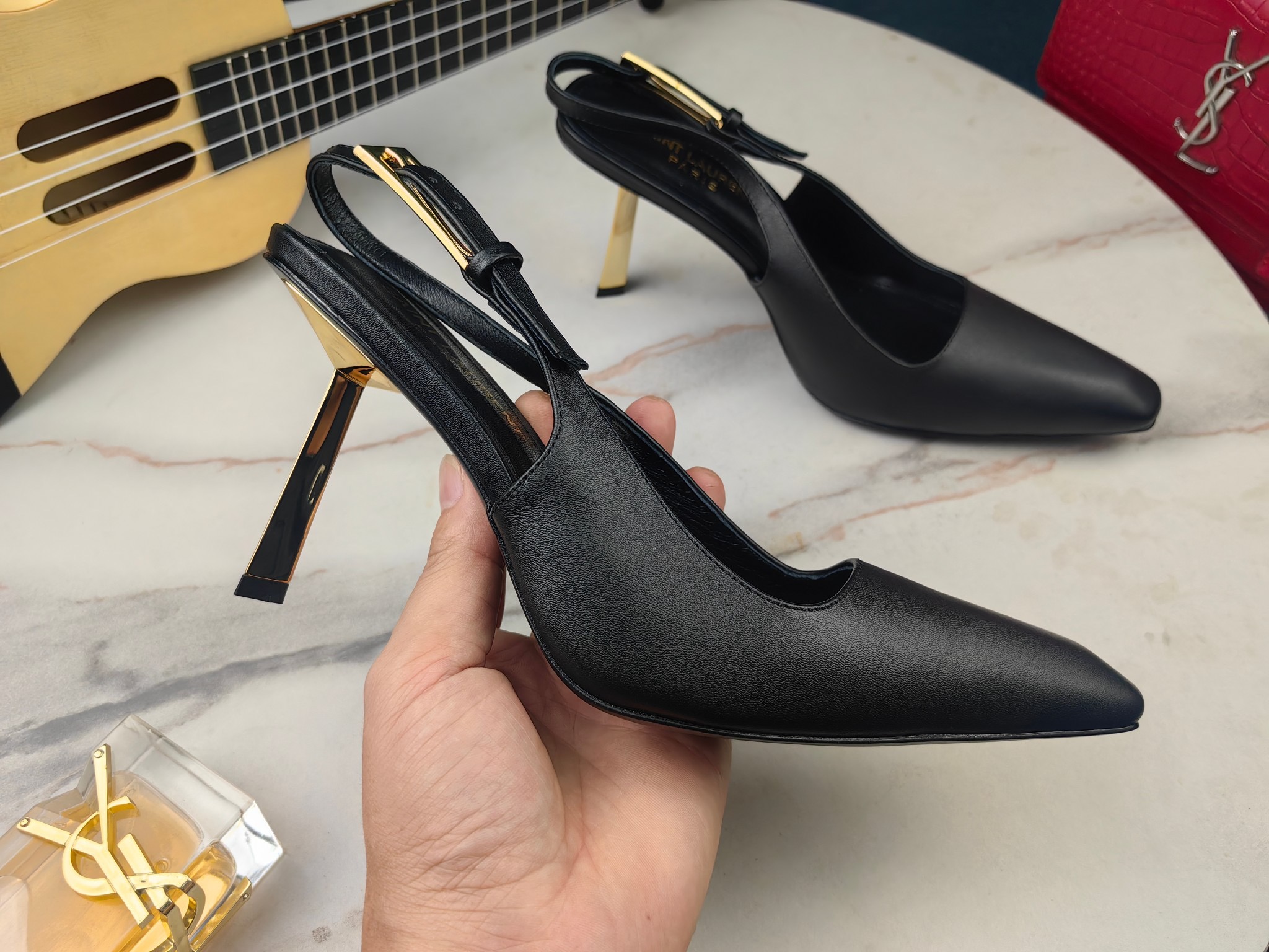 Saint Laurent Electroplated heel empty shoes